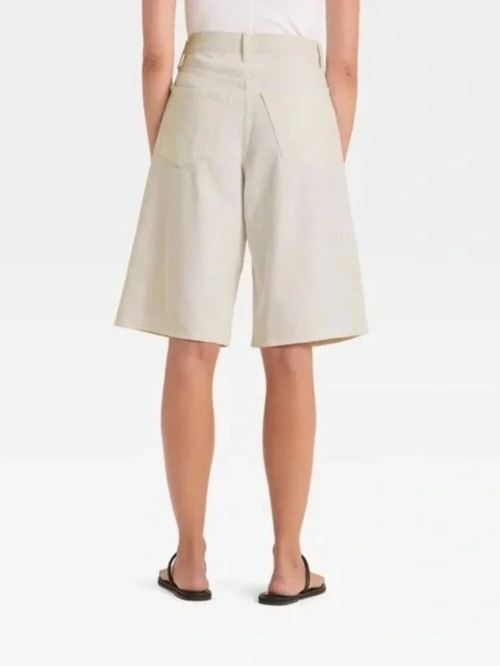 NEW Universal Thread High-Rise Long Denim Shorts - White - Size 16